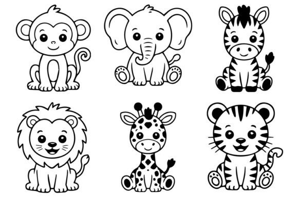 Download Cute Safari Animals SVG Bundle - Safari animal Collection