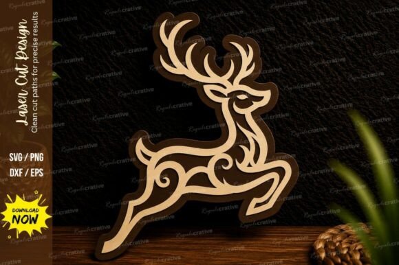 Download Running Reindeer Laser Cut Svg Design - Design Collection