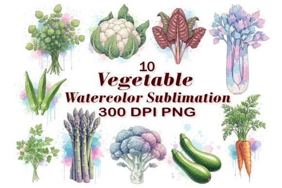 Download Vegetable Watercolor Sublimation Pack - Premium Resources