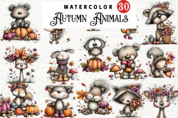 Download Whimsical Autumn Animals Clipart - Autumn animals Collection
