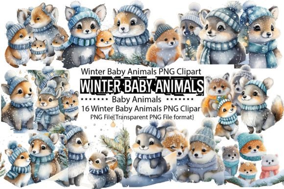 Download Winter Baby Animals Sublimation Bundle - Baby Collection