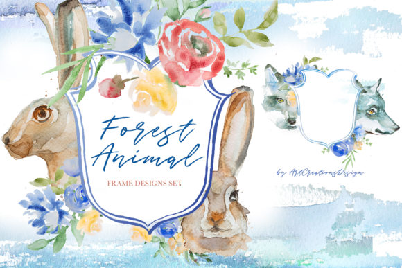 Download Watercolor Forest Animals Frame Designs - Design Collection