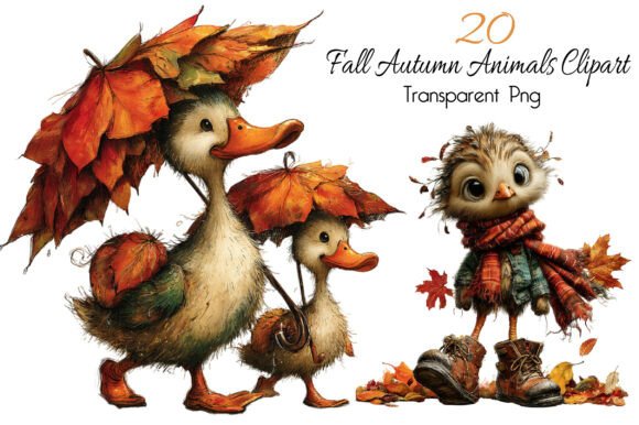 Download Whimsical Fall Autumn Animals Clipart - Autumn animals Collection