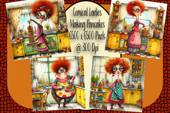 Download Whimsical Pancake Chef: Set of 4 - Premium Bundle