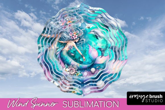 Download Watercolor Mermaid Wind Spinner Design - Design Collection