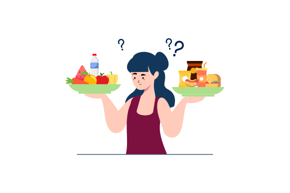Download Woman Choosing Between Healthy - Premium Resources