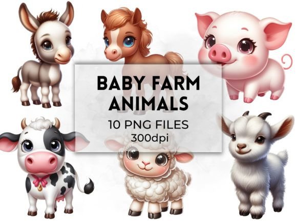 Download Adorable Baby Farm Animals Illustrations - Baby Collection