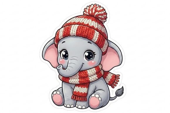 Download Winter Baby Elephant Sticker PNG - Baby Collection