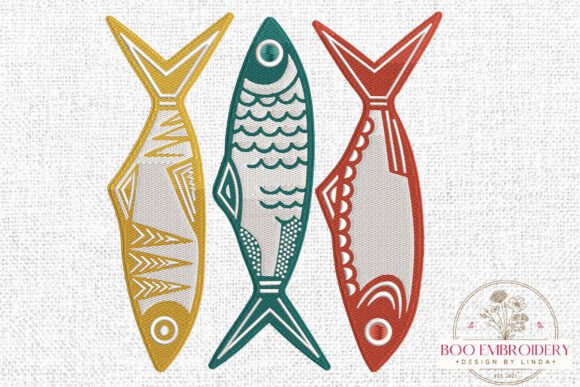 Download Folk Fish Embroidery Design, Sea Animal - Design Collection