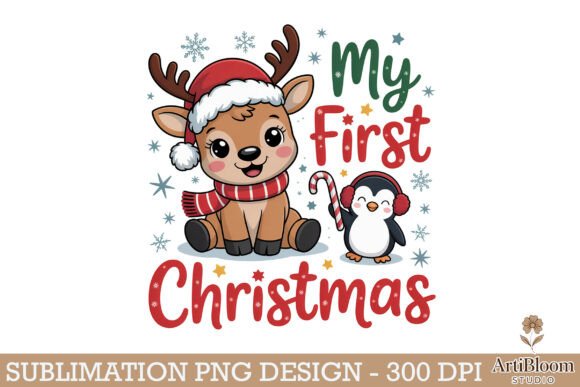 Download My First Christmas Baby Reindeer Png - Baby Collection