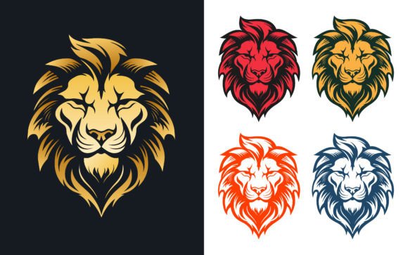 Download Mascot Lion Head Face Logo Design Vector - Design Collection