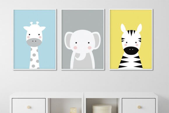 Download Cute Safari Animals Prints Set - Safari animal Collection