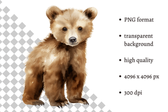 Download Watercolor Woodland Baby Bear Clipart - Baby Collection