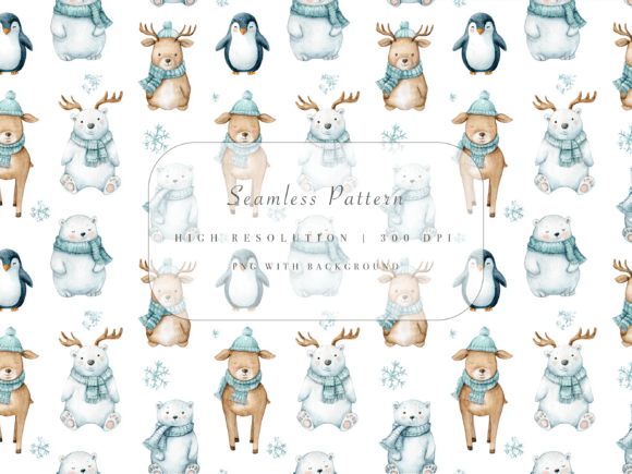 Download Winter Baby Animals Seamless Pattern - Baby Collection