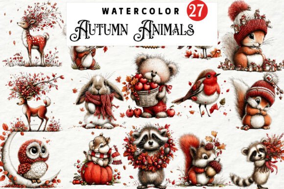 Download Whimsical Autumn Animals Clipart - Autumn animals Collection