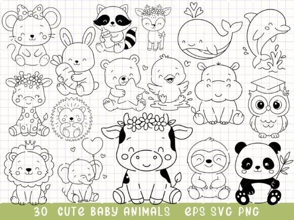 Download Baby Animal Svg, Cute Animal Clipart - Baby Collection