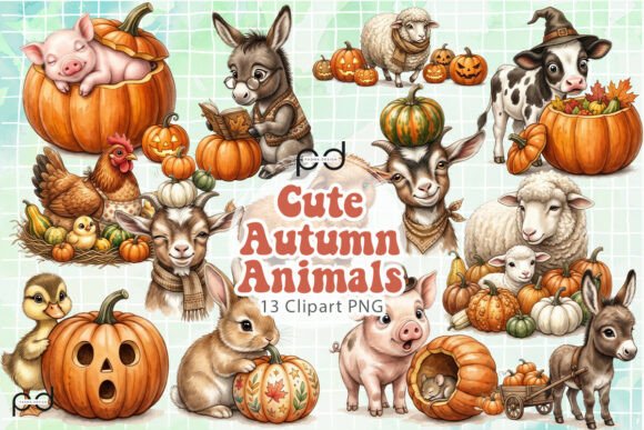 Download Cute Autumn Animals Clipart Graphics - Autumn animals Collection