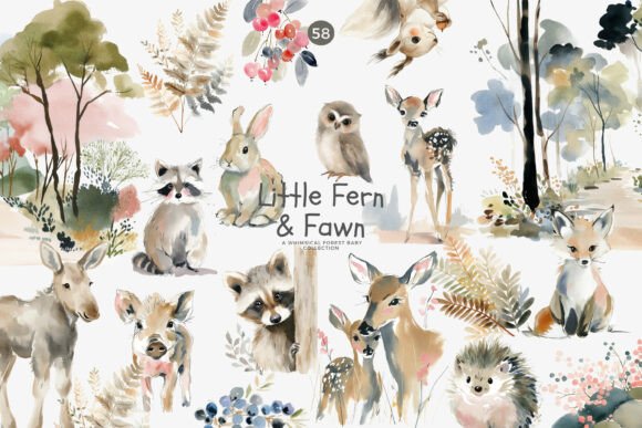Download Woodland Baby Animal Clipart Bundle Png - Baby Collection