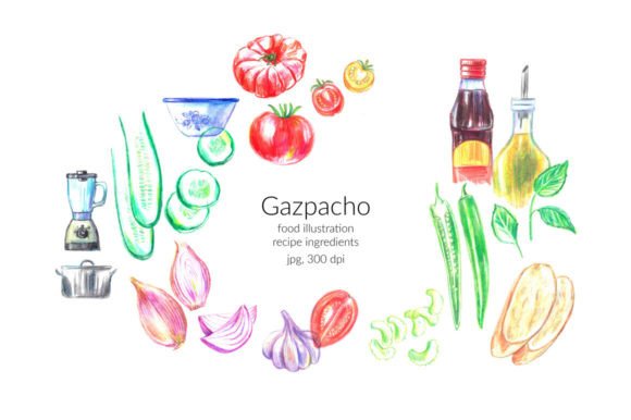 Download Gazpacho Soup Recipe Illustration - Premium Bundle