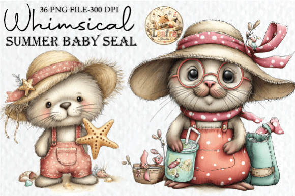 Download Whimsical Summer Baby Seal Clipart - Baby Collection