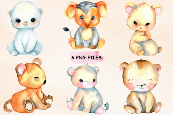 Download Watercolor Baby Animals Clipart Bundle - Baby Collection
