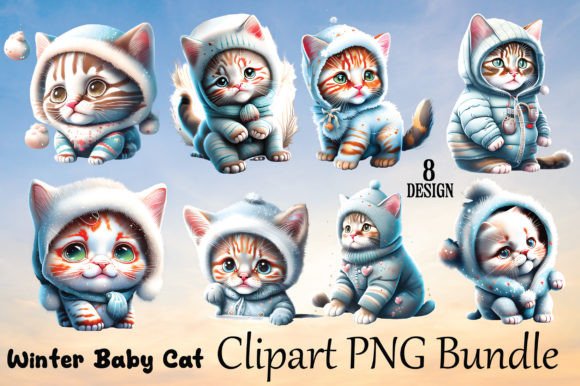 Download Winter Baby Cat Clipart PNG Bundle - Baby Collection