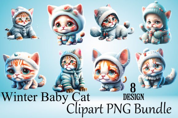 Download Winter Baby Cat Clipart PNG Bundle - Baby Collection