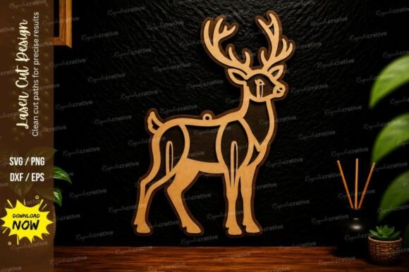 Download Christmas Reindeer Laser Cut SVG Design - Design Collection