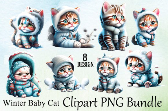 Download Winter Baby Cat Clipart PNG Bundle - Baby Collection