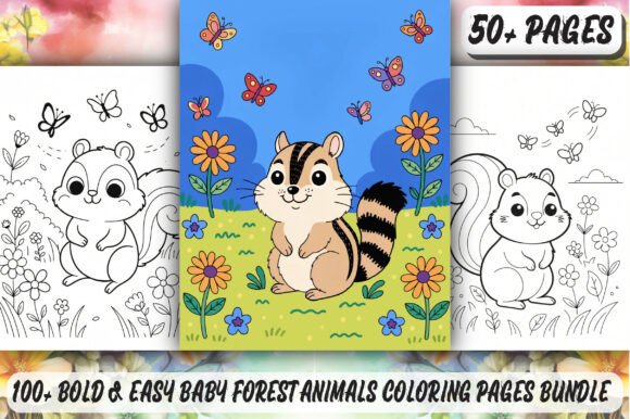 Download Bold &amp; Easy Baby Animals Coloring Pages - Baby Collection