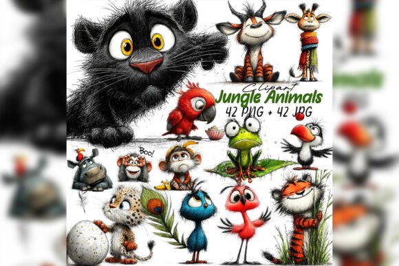 Download Whimsical Baby Jungle Animals Clipart - Baby Collection