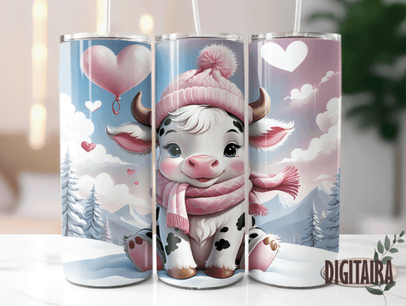 Download Valentine Winter Baby Cow Tumbler PNG - Baby Collection