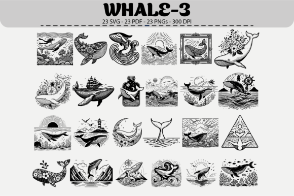 Download Whale Clipart Bundle – 23 Designs - Design Collection