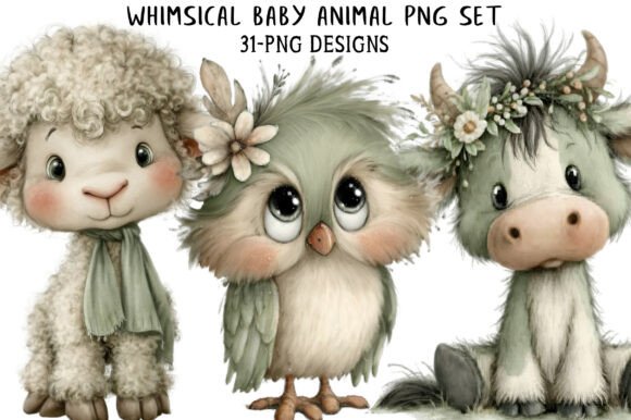 Download Whimsical Baby Animal PNG Set - Baby Collection