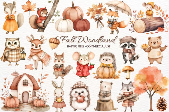 Download Fall Woodland PNG Autumn Animals Clipart - Autumn animals Collection