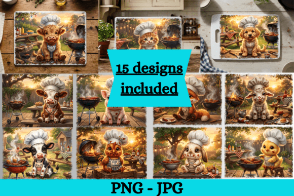 Download Cute Grilling Baby Farm Animal PNG Set - Baby Collection