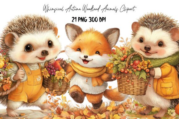Download Whimsical Autumn Animals Clipart - Autumn animals Collection