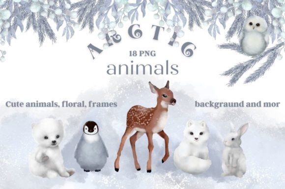Download Watercolor Arctic Animals Baby Clipart - Baby Collection