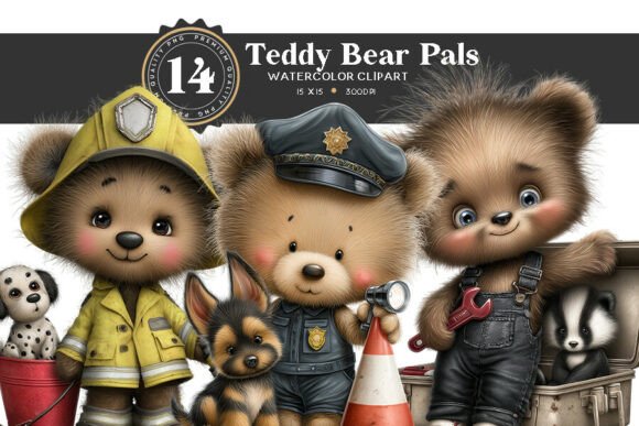 Download Baby Teddy Bears in Jobs Clipart PNG Set - Baby Collection
