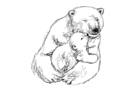 Download Mama Bear Baby Bear Cub Drawing Doodle - Baby Collection