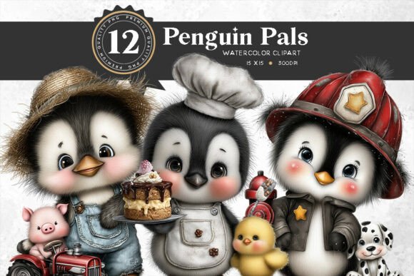 Download Baby Penguin Pals in Jobs Clipart Set - Baby Collection