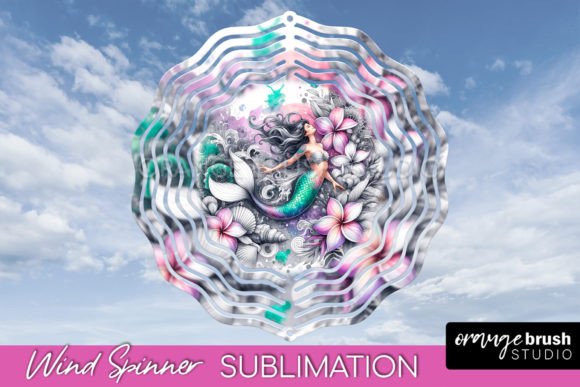 Download Watercolor Mermaid Wind Spinner Design - Design Collection