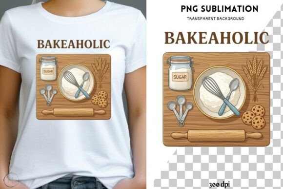 Download Bakeaholic PNG | Baking Lover Design - Design Collection