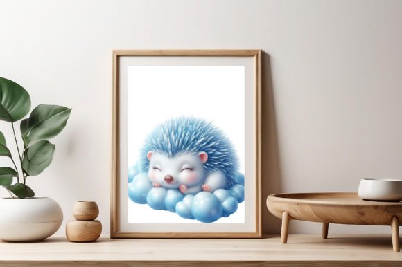 Download Pastel Blue Baby Animal Sleeping Clipart - Baby Collection