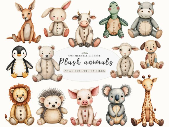 Download Vintage Knitted Plush Baby Animals Png - Baby Collection