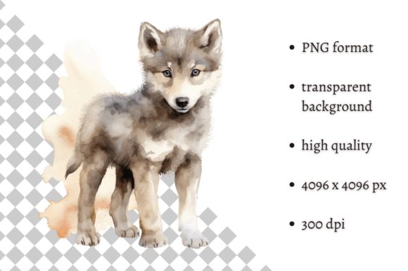 Download Watercolor Woodland Baby Wolf Clipart - Baby Collection