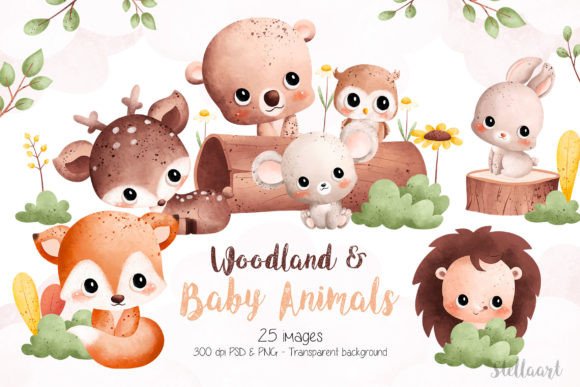 Download Woodland and Baby Animals Clipart - Baby Collection