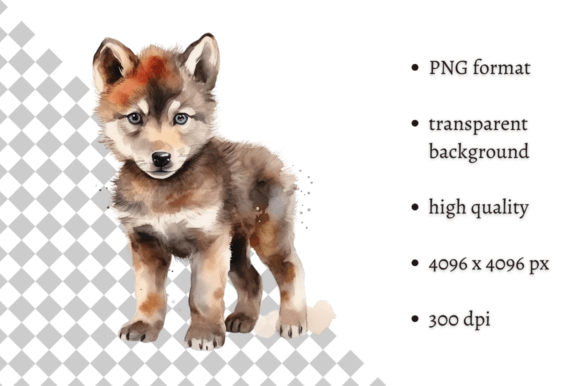 Download Watercolor Woodland Baby Wolf Clipart - Baby Collection
