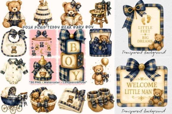 Download Posh Plaid Baby Boy Teddy Bear Nursery - Baby Collection