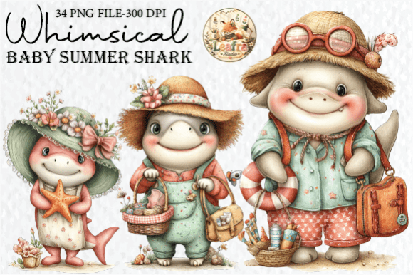 Download Whimsical Baby Summer Shark Clipart - Baby Collection